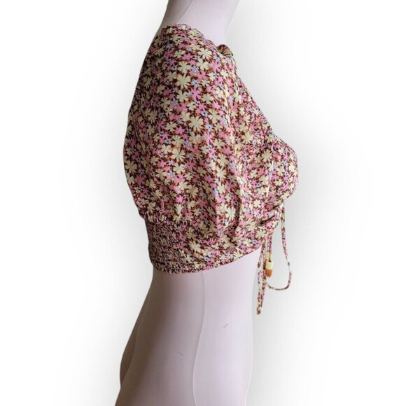 Maaji Smocked Crossover Beach Top Size L NWOT - Picture 2 of 10